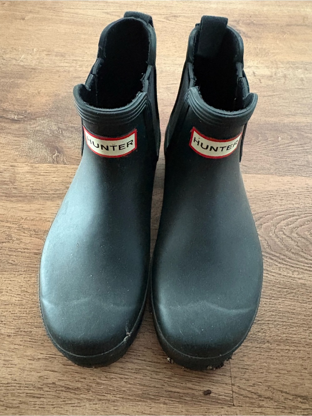 Hunter Women’s Original Chelsea Boots Black Slip-On Rubber Ankle Boots
